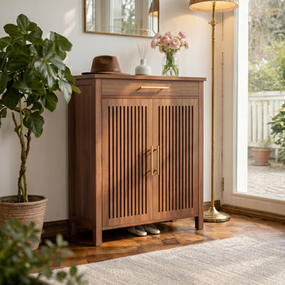 Acacia Wood Shoe Cabinet | Wayfair